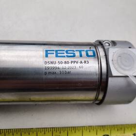 Dsnu-50-80-ppv-a-r3 Festo 196043 50x80mm Pneumatic Cylinder 10 Bar M16 Tested Used