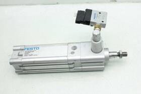 Dnc-40-60-p-a-kp-s11 Festo Air Cylinder W Solenoid / 40mm Bore 60mm Stroke
