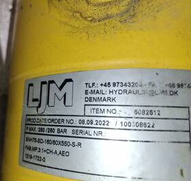 Smh75-sd-160 Ljm Smh75-sd-160/80x550-s-r Double-acting Hydraulic Cylinder 75mm Bore 550mm Stroke 280 Bar Smh75