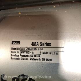 Ch4mar19mc Parker 06.00 2.750 Pneumatic Cylinder Usip