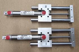 A104002 Pearson Guided Air Slide 3/4 Inch Bore 3 Stroke Pneumatic Actuator Used
