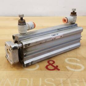 Cdqmb32-100 Smc Compact Guide Rod Cylinder 32 Mm Bore 100 Stroke - Used