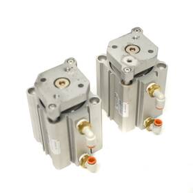 Cqmb50nn-50 Smc Lot Of 2 Cqm Compact Rod Cylinder With Guide 50mm Bore/stroke