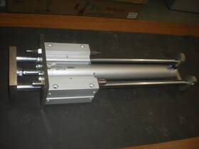 Mggmf50tn-450 Smc Guided Pneumatic Cylinder - 17 Inch Stroke Stops And Bumpers
