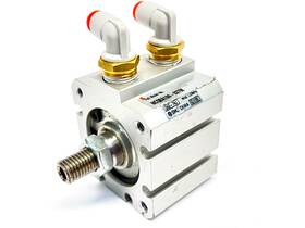 Ncq8a106-037m Smc Square Compact Cylinder Double Acting 200psi 3/8 Inch Stroke