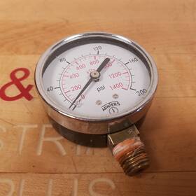 C0408 Winters Pressure Gauge 0-200 Psi / 0-1400 Kpa 2-1/2 Inch Round - Used
