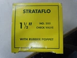 Strataflo No. 300 1-1/2" Brass Check Valve With Rubber Poppet- New. Fixed Price $58.00.