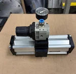 Pneumax 6360A0003 Pneumatic Cylinder With 17202B.C Pressure Regulator & Gauge. Fixed Price $75.00.