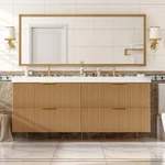 59.3" Double Sink Bathroom Vanity W/smc Resin Top Wall-mounted Storage. Fixed Price $688.59.