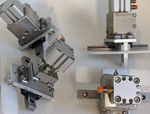 Lot Of 4 Smc CQSB16-5DM Pneumatic Cylinder + Nb SEBS12B Rail With Guide. Fixed Price $120.00.