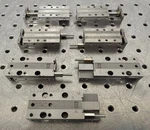 C198816 Lot 7 Smc MXJ8-15CS Air Slide Table Linear Pneumatic Actuator. Fixed Price $50.00.