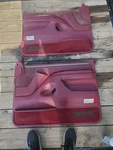 1992-1996 Ford F150/F250/F350 Both Front Door Trim Panels Red.. Fixed Price $485.00.