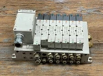 Smc 7 Port Pneumatic Manifold Assembly VQ4200-5W, VQ4100-5W, VQ4500-5W Valves. Fixed Price $200.00.