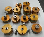 Lot Of 13 Fabco-air Pancake Cylinders-misc. Models (B-221-X, AA-221-X, D-221-X). Fixed Price $180.00.