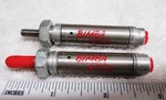 2 Miniature Imi Bimba Pneumatic Air Cylinders Model 010.5 "stroke Spring Return. Fixed Price $18.00.