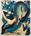 Siamese Cat Agnes Miller Parker 1939 Vintage Poster Print Wall Art. Fixed Price $14.95.