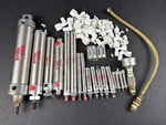 Bimba Stainless Steel Pneumatic Cylinders Lot Of 19 Various Sizes Some New. Fixed Price $584.10.