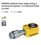 Enerpac RSM50 Hydraulic RAM,5 TON,1/4" Stroke RSM-50. Fixed Price $350.00.