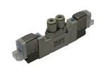 Smc SY3220-5LOZ-C6 Double Pneumatic Solenoid Manifold Valve 1/4". Fixed Price $44.99.