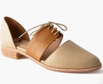 Fortress Of Inca Carmen Cutout Oxford Leather Handmade Size 7-7.5 Cream + Scotch. Fixed Price $97.00.
