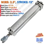 Pneumatic Air Cylinder Screwed Piston Rod Dual Action 2.5" Bore & 12" Stroke. Fixed Price $87.16.