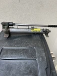 Simplex P-42 Hand Pump Jack W/ Hydraulic Cylinder 10000LBS & Enerpac Guage. Fixed Price $275.00.
