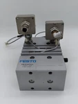 Festo DFM-50-50-P-A-KF Pneumatic Cylinder Assy W/two AQ2000 Smc Exhaust Valves. Fixed Price $138.00.
