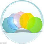 200 Clam Shell Cases, Round,blue,green,pink,purple,yellow, CS5COLOR25PK-STSL(R1). Fixed Price $50.00.