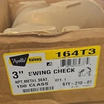 Apollo 164T3 3" Bronze Swing Check Valve 150 Psi Wsp 300 Wog Water. Fixed Price $600.00.