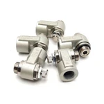 Lot Of 5 Smc AS2200-G02-XG Pneumatic Flow Regulator, 1/4" Rc F, 1MPA. Fixed Price $65.00.