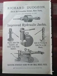 1890 Print Ad Richard Dudgeon Hydraulic Jacks Columbia St Ny Press Pictures. Fixed Price $11.95.