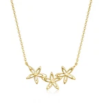 Pure Collection By Ross-simons Italian 10KT Yellow Gold Flower Trio Necklace. Fixed Price $419.00.