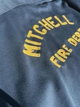 Vtg 70 Dickies Chain Stitch Work Shirt Fire Dept Mitchell Hurst Navy Blue. Fixed Price $99.99.