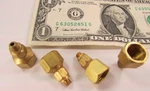 4 Clippard Brass Straight Swivel Fittings, 1/8 Npt Female/ #10-32 Adapter 15050. Fixed Price $7.99.